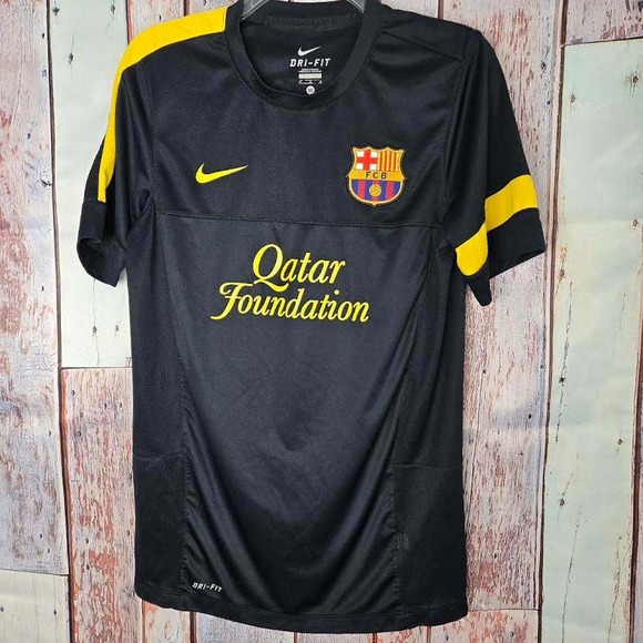 Nike Dri-FIT FC Barcelona David 27 Soccer Jersey Qatar Foundation Mens M Spain - Picture 1 of 9